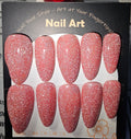 Red glitter color changing press on nails