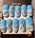 Blue ombre with 3d design