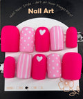 Two beautiful pinks with designs press on nails